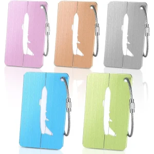 Lot de 5 étiquette de voyage en aluminum